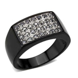 TK3754 IP Black Stainless Steel Ring with AAA Grade CZ in Clear - Alamode - Flyclothing LLC