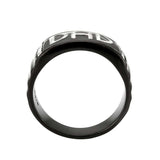 TK3759 - Two Tone IP Black (Ion Plating) Stainless Steel Ring with Top Grade Crystal in Clear - Alamode - Flyclothing LLC