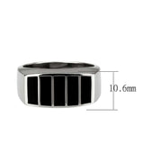 TK3767 - High polished (no plating) Stainless Steel Ring with Epoxy in Jet - Alamode - Flyclothing LLC