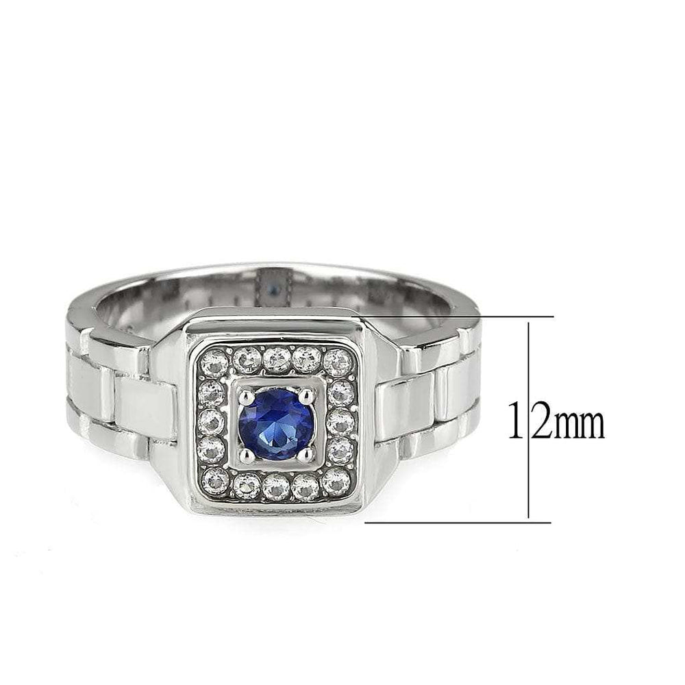 TK3771 - High polished (no plating) Stainless Steel Ring with Synthetic in Montana - Alamode - Flyclothing LLC