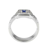 TK3771 - High polished (no plating) Stainless Steel Ring with Synthetic in Montana - Alamode - Flyclothing LLC