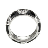 TK3773 - High polished (no plating) Stainless Steel Ring with Top Grade Crystal in Clear - Alamode - Flyclothing LLC