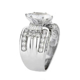 TK3777 - High polished (no plating) Stainless Steel Ring with AAA Grade CZ in Clear - Alamode - Flyclothing LLC