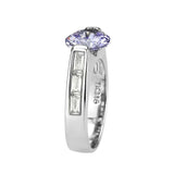 TK3780 - High polished (no plating) Stainless Steel Ring with AAA Grade CZ in LightAmethyst - Alamode - Flyclothing LLC