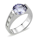 TK3780 - High polished (no plating) Stainless Steel Ring with AAA Grade CZ in LightAmethyst - Alamode - Flyclothing LLC