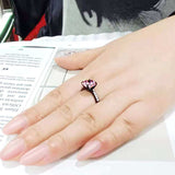 TK3782 - IP Black (Ion Plating) Stainless Steel Ring with AAA Grade CZ in Rose - Alamode - Flyclothing LLC