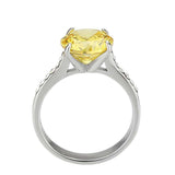 TK3783 - High polished (no plating) Stainless Steel Ring with AAA Grade CZ in Topaz - Alamode - Flyclothing LLC