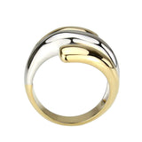 TK3796 - Two Tone IP Gold (Ion Plating) Stainless Steel Ring with NoStone in No Stone - Alamode - Flyclothing LLC