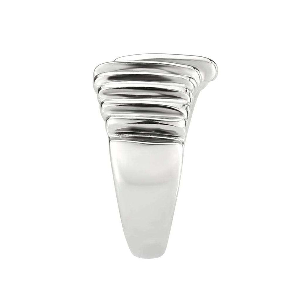 TK3804 - High polished (no plating) Stainless Steel Ring with NoStone in No Stone - Alamode - Flyclothing LLC