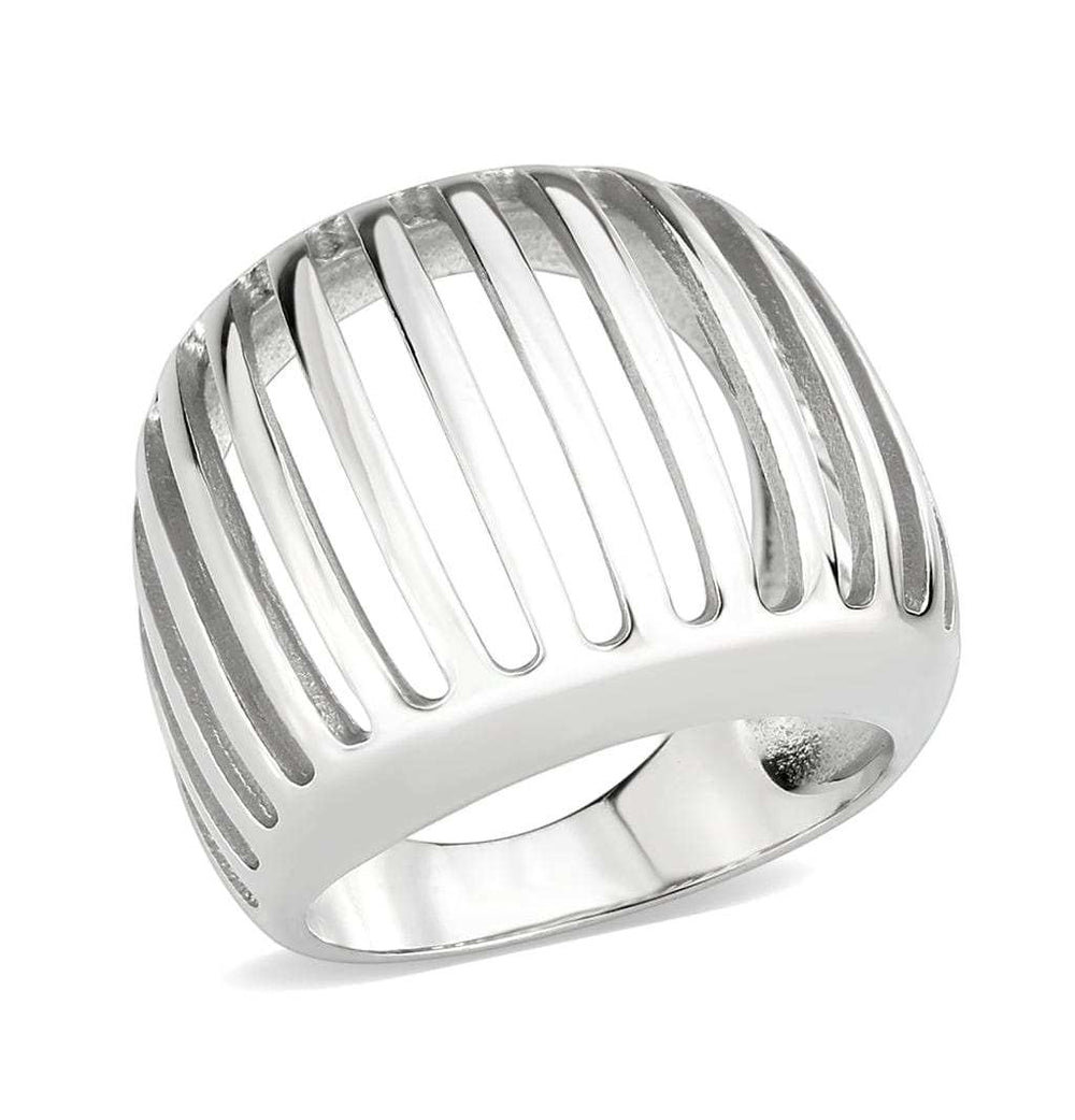 TK3805 - High polished (no plating) Stainless Steel Ring with NoStone in No Stone - Alamode - Flyclothing LLC