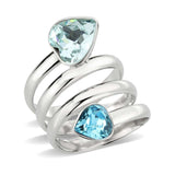 TK3806 - High polished (no plating) Stainless Steel Ring with Top Grade Crystal in SeaBlue - Alamode - Flyclothing LLC