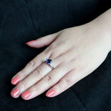 TK3808 - High polished (no plating) Stainless Steel Ring with Synthetic in Montana - Alamode - Flyclothing LLC