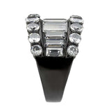 TK3813 - IP Black (Ion Plating) Stainless Steel Ring with AAA Grade CZ in Clear - Alamode - Flyclothing LLC