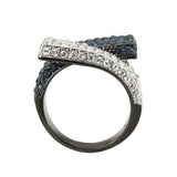 TK3815 - Two Tone IP Black (Ion Plating) Stainless Steel Ring with Top Grade Crystal in MultiColor - Alamode - Flyclothing LLC