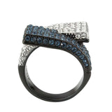 TK3815 - Two Tone IP Black (Ion Plating) Stainless Steel Ring with Top Grade Crystal in MultiColor - Alamode - Flyclothing LLC