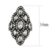TK3816 - IP Black (Ion Plating) Stainless Steel Ring with AAA Grade CZ in Clear - Alamode - Flyclothing LLC