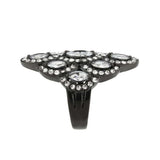 TK3816 - IP Black (Ion Plating) Stainless Steel Ring with AAA Grade CZ in Clear - Alamode - Flyclothing LLC