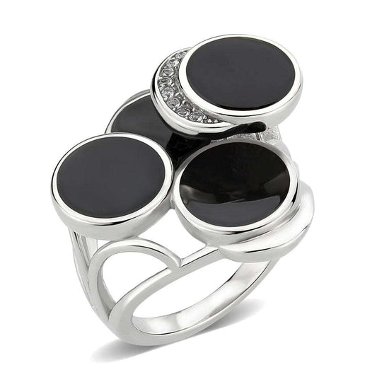 TK3821 - High polished (no plating) Stainless Steel Ring with AAA Grade CZ in Clear - Alamode - Flyclothing LLC