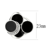 TK3821 - High polished (no plating) Stainless Steel Ring with AAA Grade CZ in Clear - Alamode - Flyclothing LLC