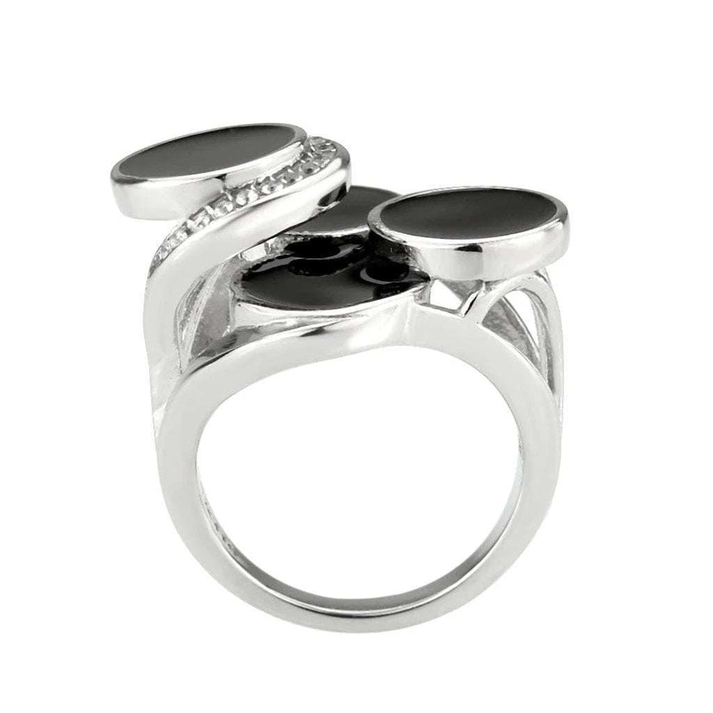 TK3821 - High polished (no plating) Stainless Steel Ring with AAA Grade CZ in Clear - Alamode - Flyclothing LLC