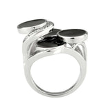 TK3821 - High polished (no plating) Stainless Steel Ring with AAA Grade CZ in Clear - Alamode - Flyclothing LLC