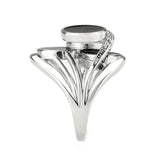 TK3821 - High polished (no plating) Stainless Steel Ring with AAA Grade CZ in Clear - Alamode - Flyclothing LLC