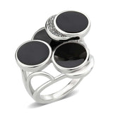 TK3821 - High polished (no plating) Stainless Steel Ring with AAA Grade CZ in Clear - Alamode - Flyclothing LLC
