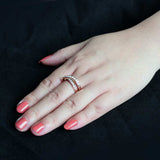 TK3828 - IP Rose Gold(Ion Plating) Stainless Steel Ring with Top Grade Crystal in Fireopal - Alamode - Flyclothing LLC