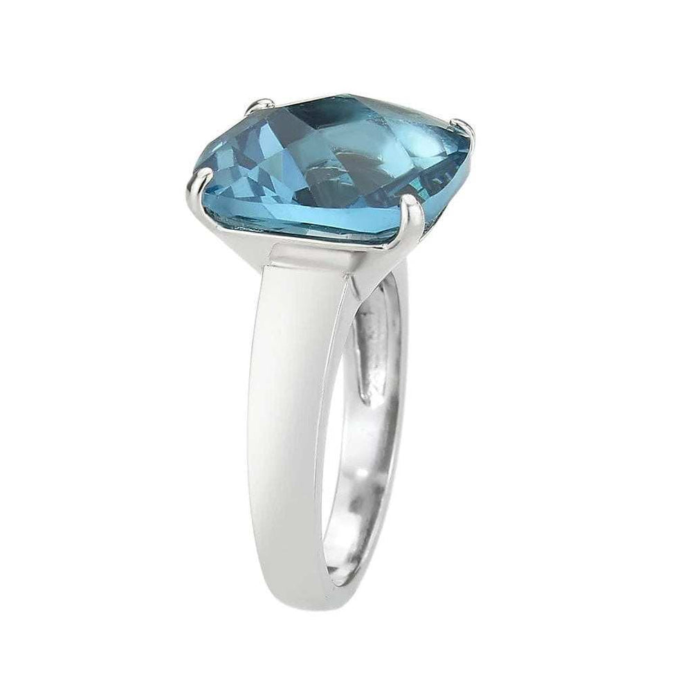 Alamode High polished (no plating) Stainless Steel Ring with Synthetic in SeaBlue - Alamode - Flyclothing LLC