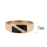 TK3831 - IP Rose Gold(Ion Plating) Stainless Steel Ring with Top Grade Crystal in Clear - Alamode - Flyclothing LLC