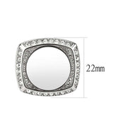 TK3835 - High polished (no plating) Stainless Steel Ring with Top Grade Crystal in Clear - Alamode - Flyclothing LLC
