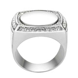 TK3835 - High polished (no plating) Stainless Steel Ring with Top Grade Crystal in Clear - Alamode - Flyclothing LLC