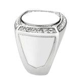 TK3835 - High polished (no plating) Stainless Steel Ring with Top Grade Crystal in Clear - Alamode - Flyclothing LLC