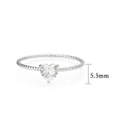 IP Gold(Ion Plating) Stainless Steel Ring with AAA Grade CZ in Clear tk3859