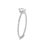 High polished (no plating) Stainless Steel Ring with AAA Grade CZ in Clear tk3860
