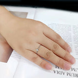 High polished (no plating) Stainless Steel Ring with AAA Grade CZ in Clear tk3860