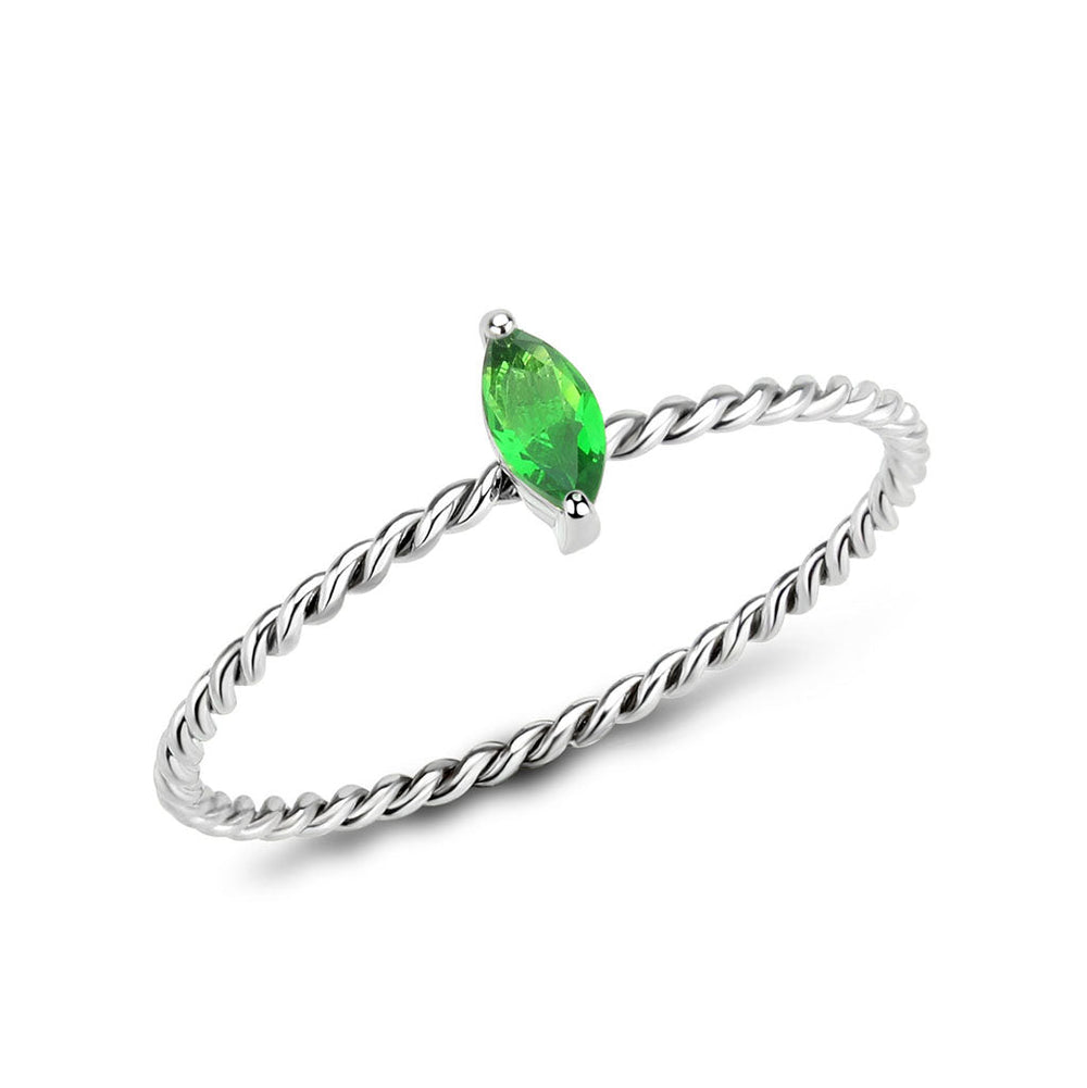 High polished (no plating) Stainless Steel Ring with Synthetic in Emerald tk3861