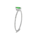 High polished (no plating) Stainless Steel Ring with Synthetic in Emerald tk3861