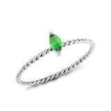 High polished (no plating) Stainless Steel Ring with Synthetic in Emerald tk3861