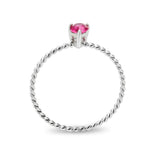 High polished (no plating) Stainless Steel Ring with AAA Grade CZ in Ruby tk3863