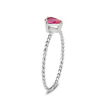 High polished (no plating) Stainless Steel Ring with AAA Grade CZ in Ruby tk3863