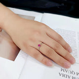 High polished (no plating) Stainless Steel Ring with AAA Grade CZ in Ruby tk3863