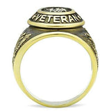TK414704G - IP Gold(Ion Plating) Stainless Steel Ring with Epoxy in Jet - Alamode - Flyclothing LLC