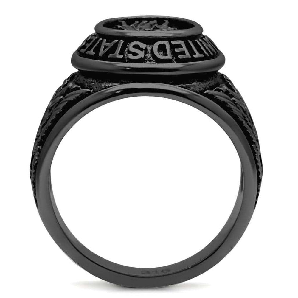 TK414704J - IP Black(Ion Plating) Stainless Steel Ring with Epoxy in Jet - Alamode - Flyclothing LLC