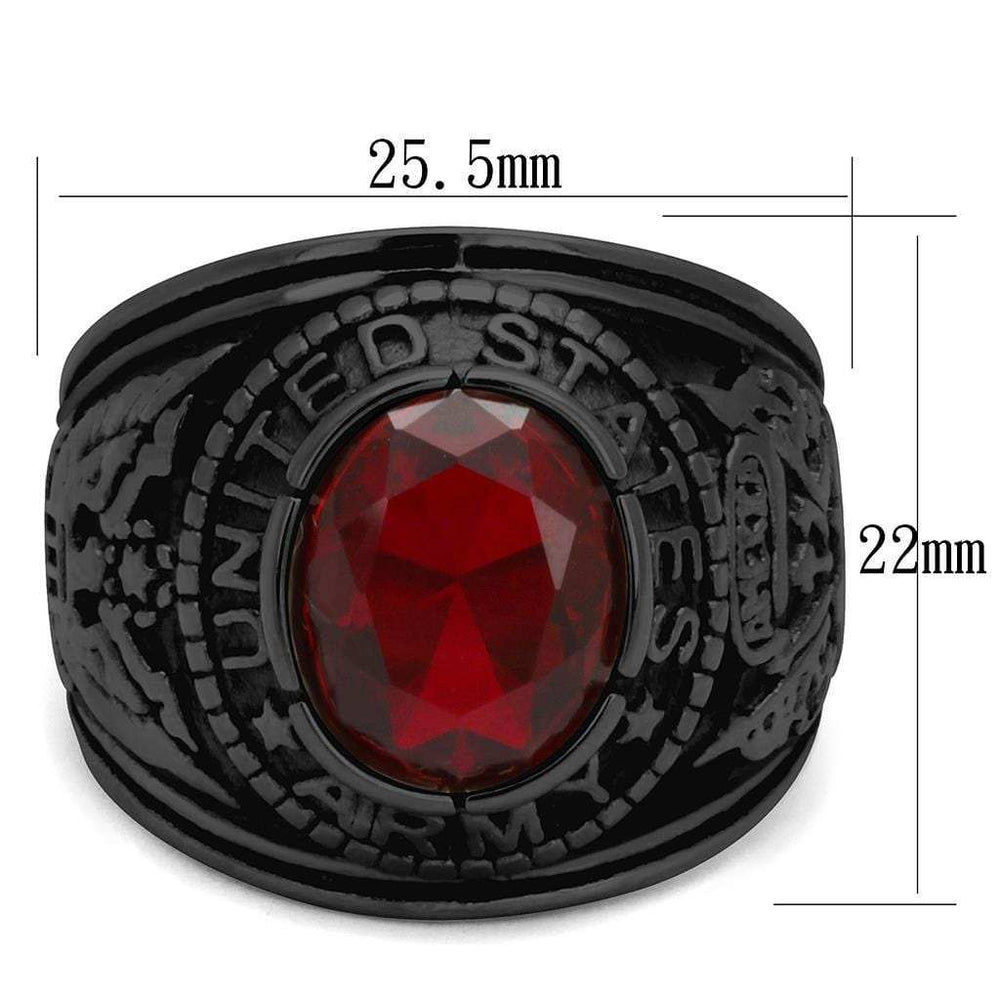 TK414706J - IP Black(Ion Plating) Stainless Steel Ring with Synthetic Synthetic Glass in Siam - Alamode - Flyclothing LLC