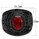 TK414706J - IP Black(Ion Plating) Stainless Steel Ring with Synthetic Synthetic Glass in Siam - Alamode - Flyclothing LLC