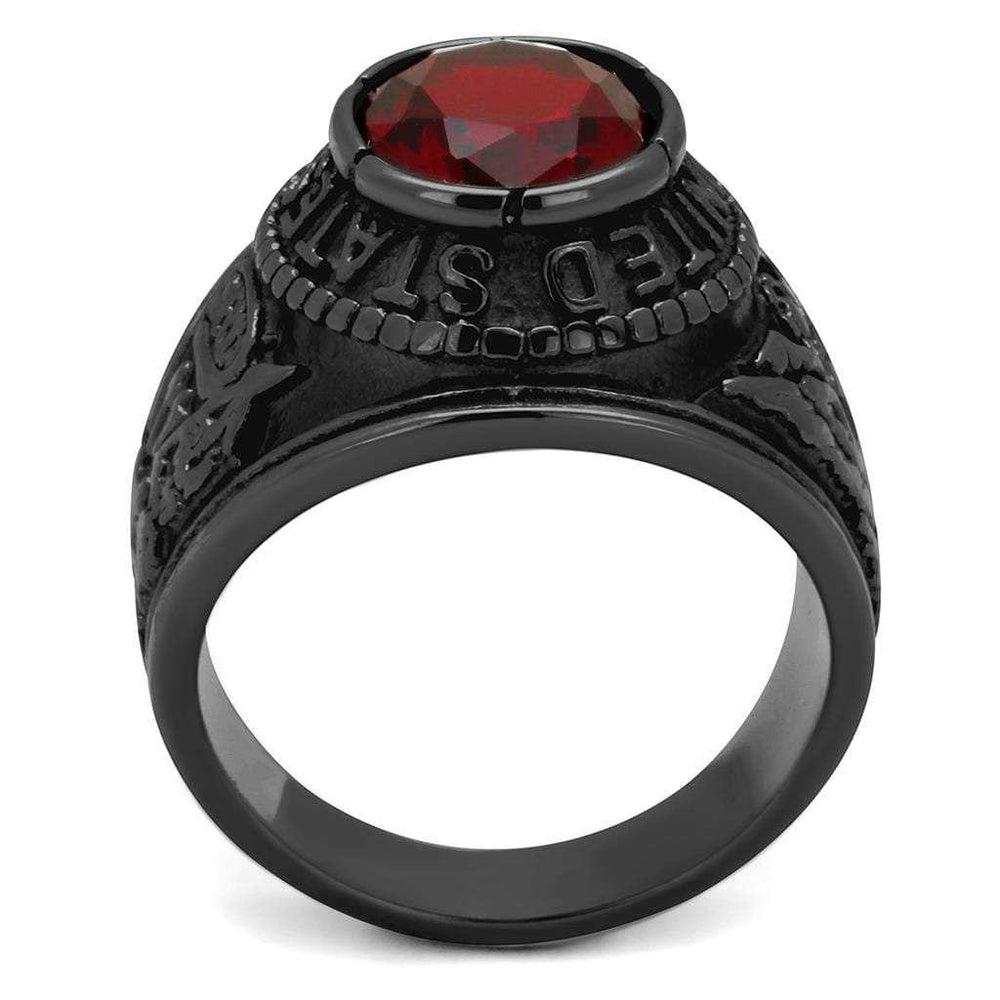 TK414706J - IP Black(Ion Plating) Stainless Steel Ring with Synthetic Synthetic Glass in Siam - Alamode - Flyclothing LLC