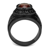 TK414706J - IP Black(Ion Plating) Stainless Steel Ring with Synthetic Synthetic Glass in Siam - Alamode - Flyclothing LLC