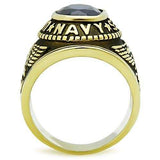 TK414707G - IP Gold(Ion Plating) Stainless Steel Ring with Synthetic Synthetic Glass in Montana - Alamode - Flyclothing LLC