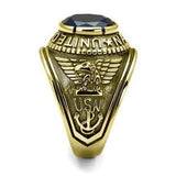 TK414707G - IP Gold(Ion Plating) Stainless Steel Ring with Synthetic Synthetic Glass in Montana - Alamode - Flyclothing LLC